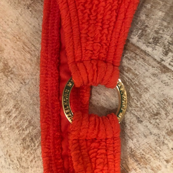 Michael Kors Orange Textured Ring Logo One Piece Low Back 16 XLarge - Picture 5 of 5